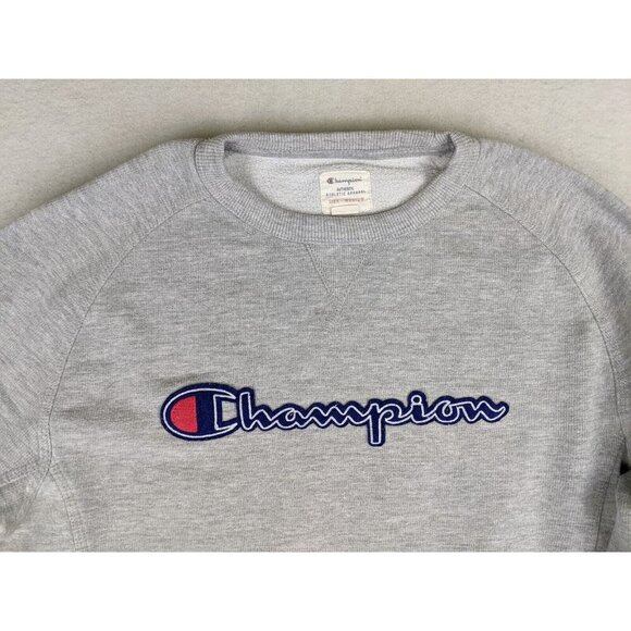 Champion Men's Sweatshirt Size Medium Gray Crew Neck Pullover - Picture 5 of 13